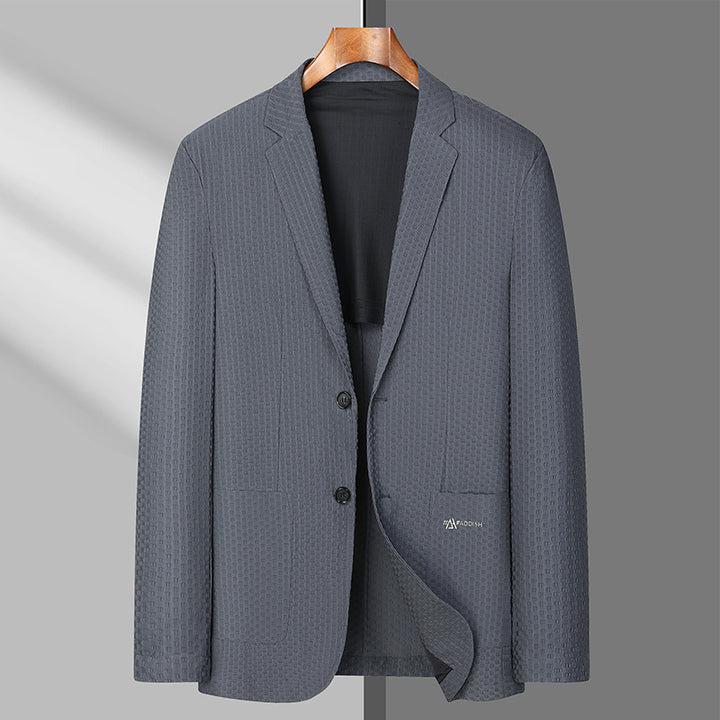 Men's Slim Structured Single-Breasted Blazer with Patch Pockets Mune Fashion