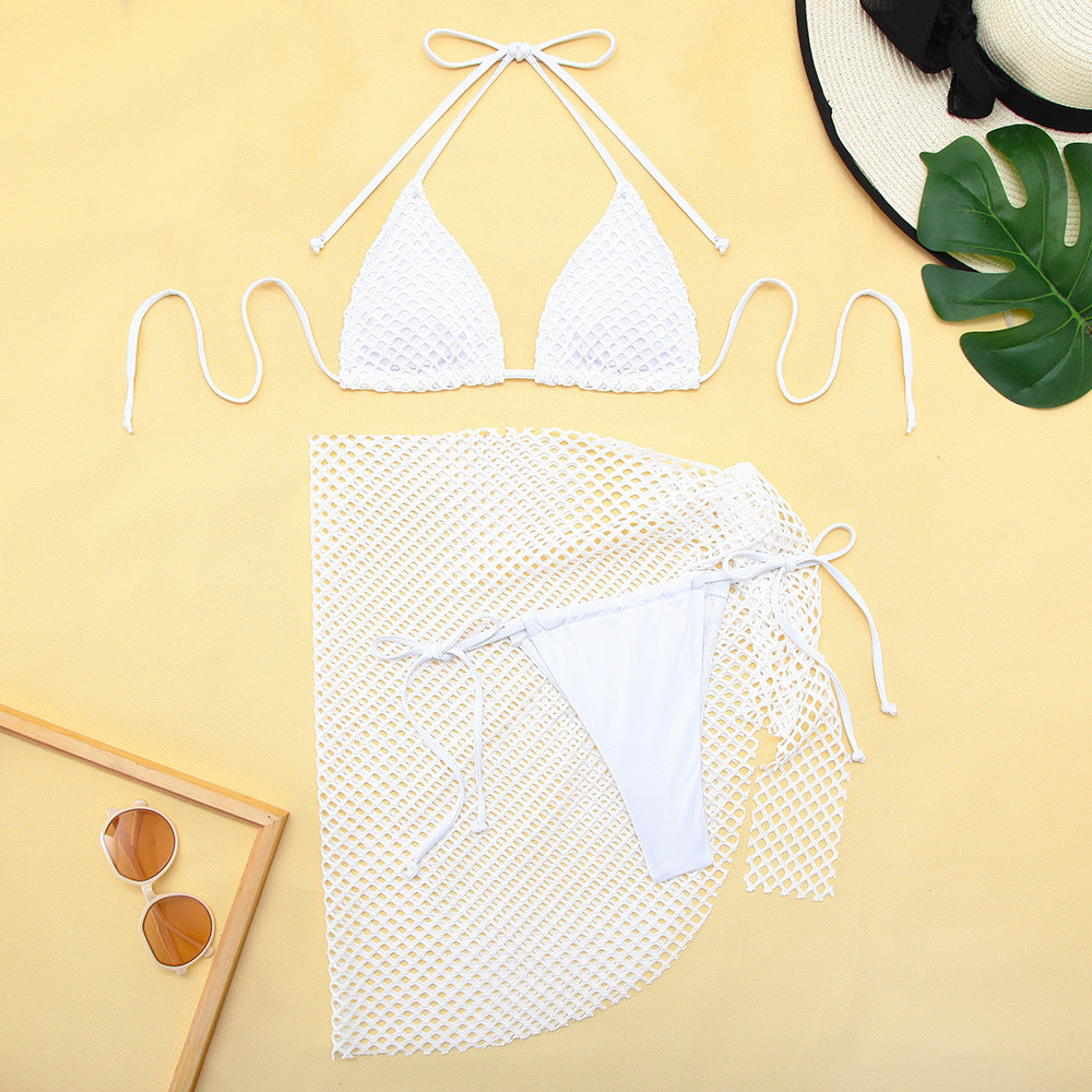 Women's bikini set with innovative mesh design and trendy wrap skirt Mune Fashion