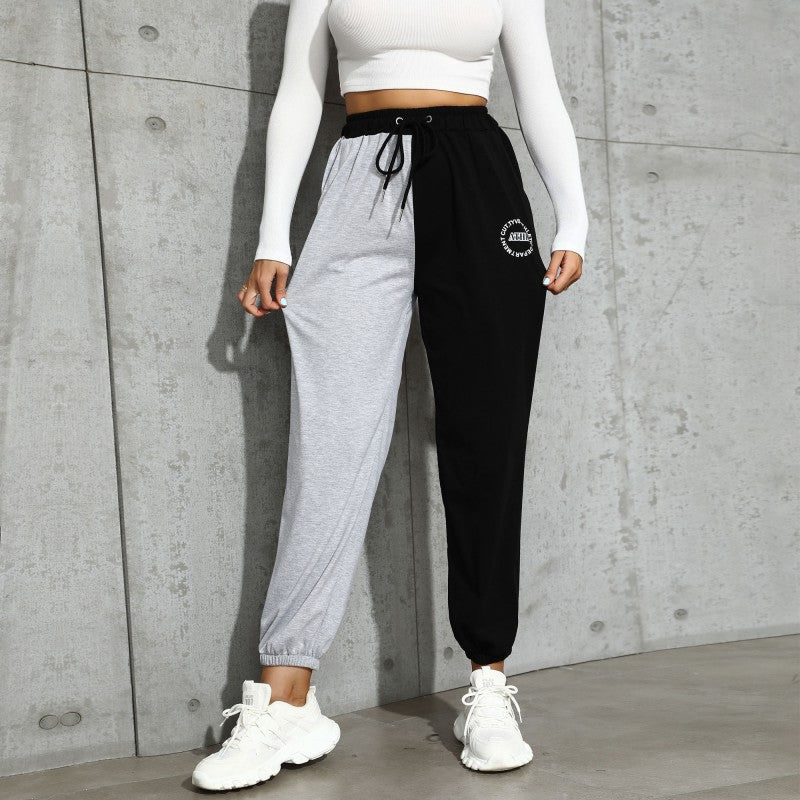 Women's Casual Track Pants with High Elastic Waistband, Drawstring, Side Pockets and Elastic Cuffs Mune Fashion