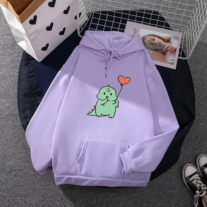 Women's relaxed-fit hooded sweatshirt with botanical fruit illustration and kangaroo pocket Mune Fashion