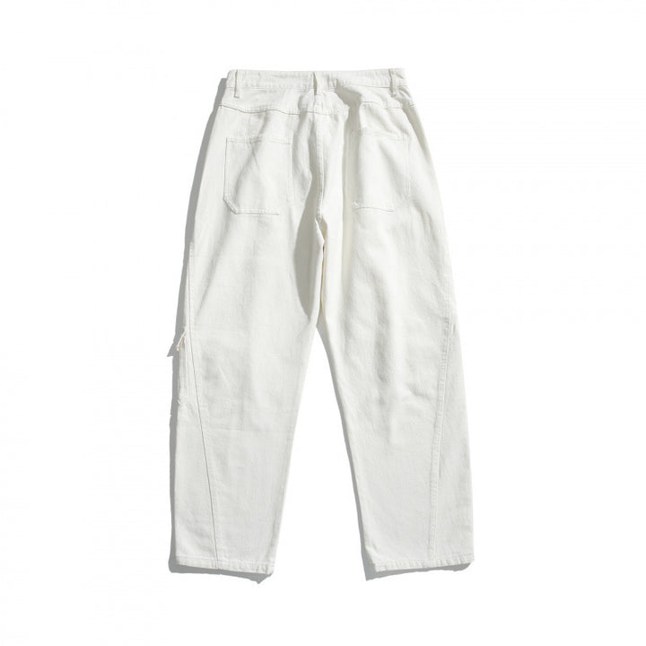Unisex Wide Utility Cargo Pants made of sturdy cotton denim with a high waist and flap pockets Mune Fashion