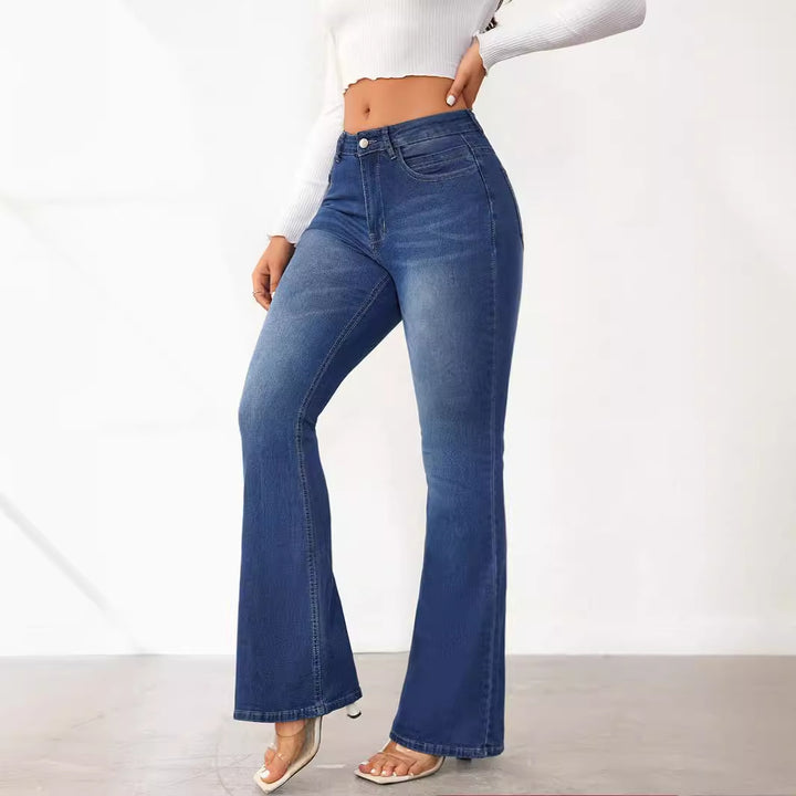 Women's high waist flared jeans with a figure-flattering fit and wide bootcut Mune Fashion