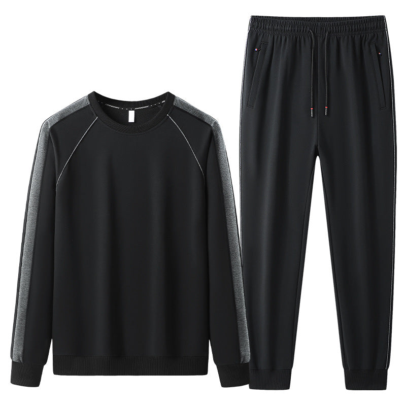 Men's leisure training suit set made of soft jersey with raglan sleeves & elastic drawstring Mune Fashion