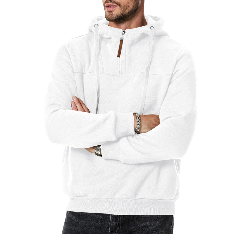Men's nano sweat half-zip with textured interior, adjustable hood and wide ribbed hem Mune Fashion