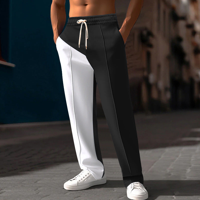 Men's casual jogging pants with asymmetric cut and elastic waistband Mune Fashion