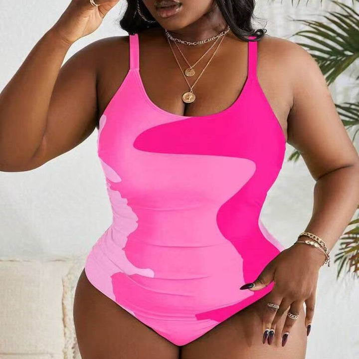 Women's One-Piece Swimsuit with Modern Camouflage Design Mune Fashion