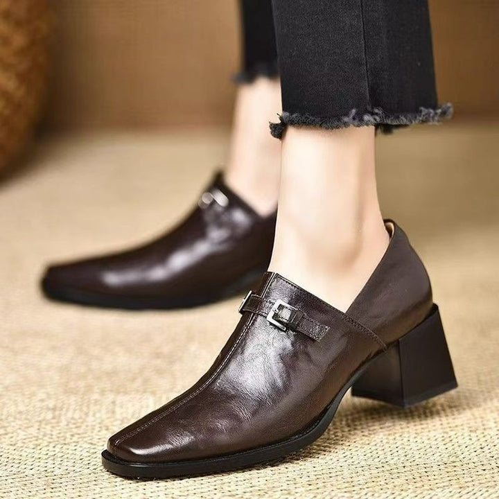 Women's Elegant Slingback Ankle Boots with High Gloss Look Mune Fashion