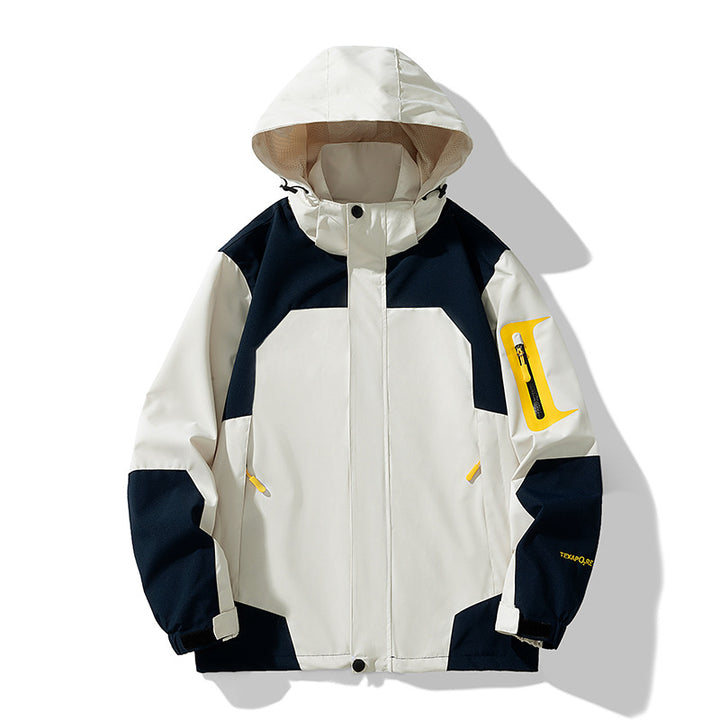 Men's nano windproof softshell outdoor jacket with adjustable hood, zippered arm pocket, and breathable membrane Mune Fashion