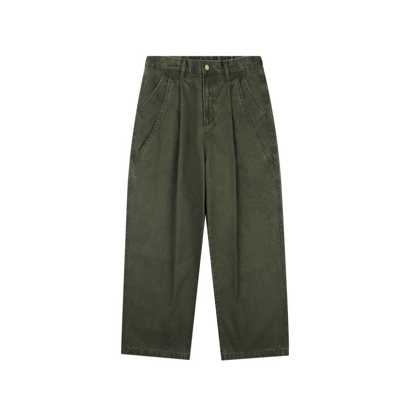 Women's High-Waisted Culotte Pants with Wide Leg, Pleats and Soft Denim Feel Mune Fashion
