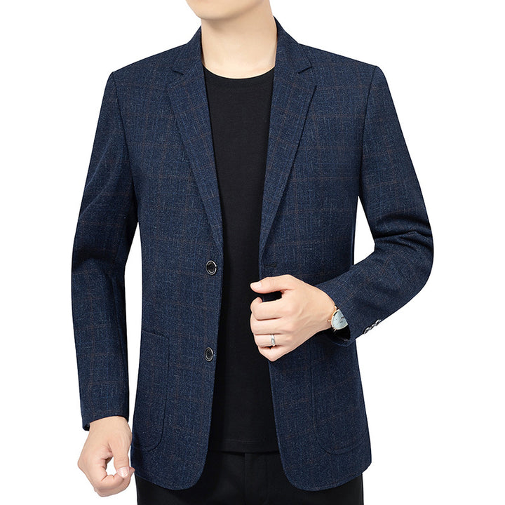 Men's Checked Slim-Fit Blazer Made of Wool Blend Mune Fashion