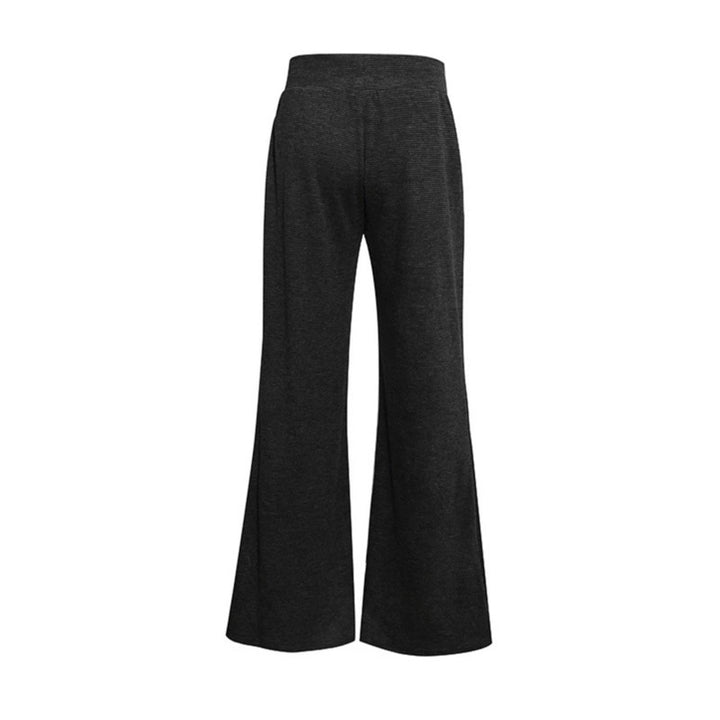 Women's Wide Flared Knit Pants with High Waist and Flared Leg Mune Fashion