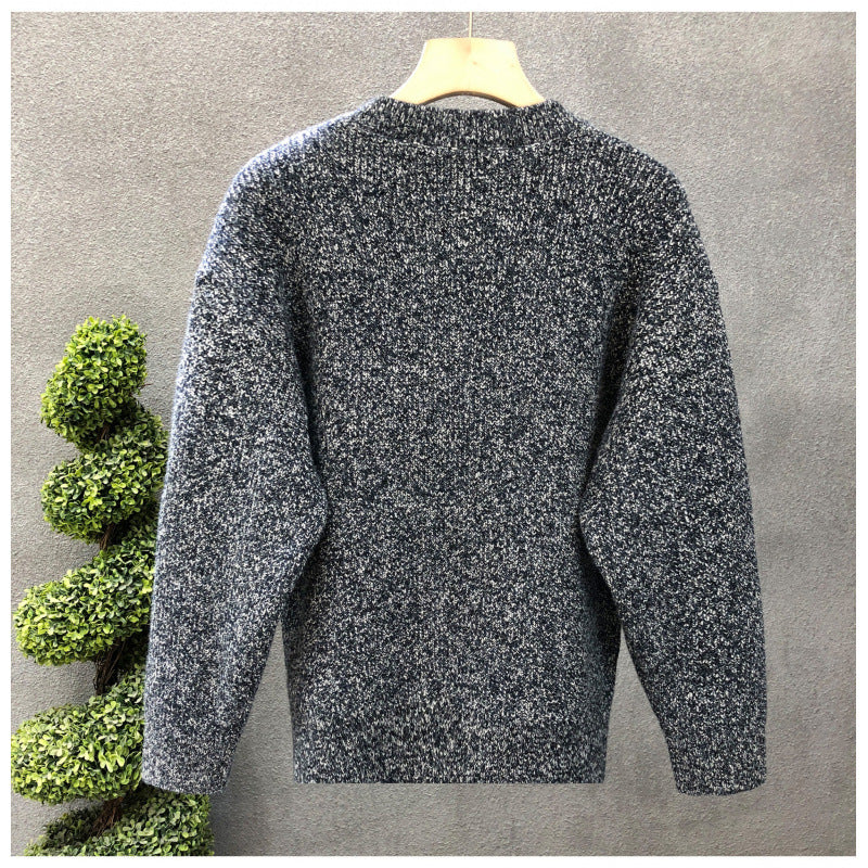 Men's Comfortable Ribbed Half-Button Sweater with Crew Neck and Casual Fit Mune Fashion