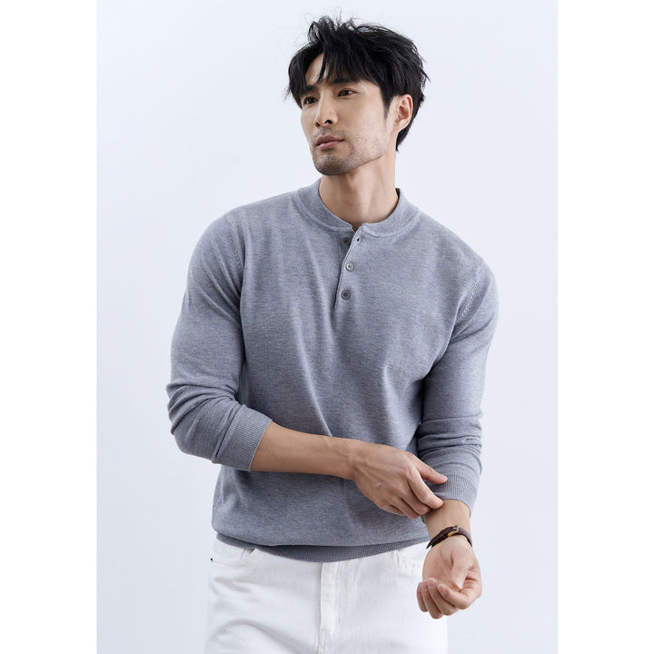 Men's Stylish Long Sleeve Henley Sweater Mune Fashion
