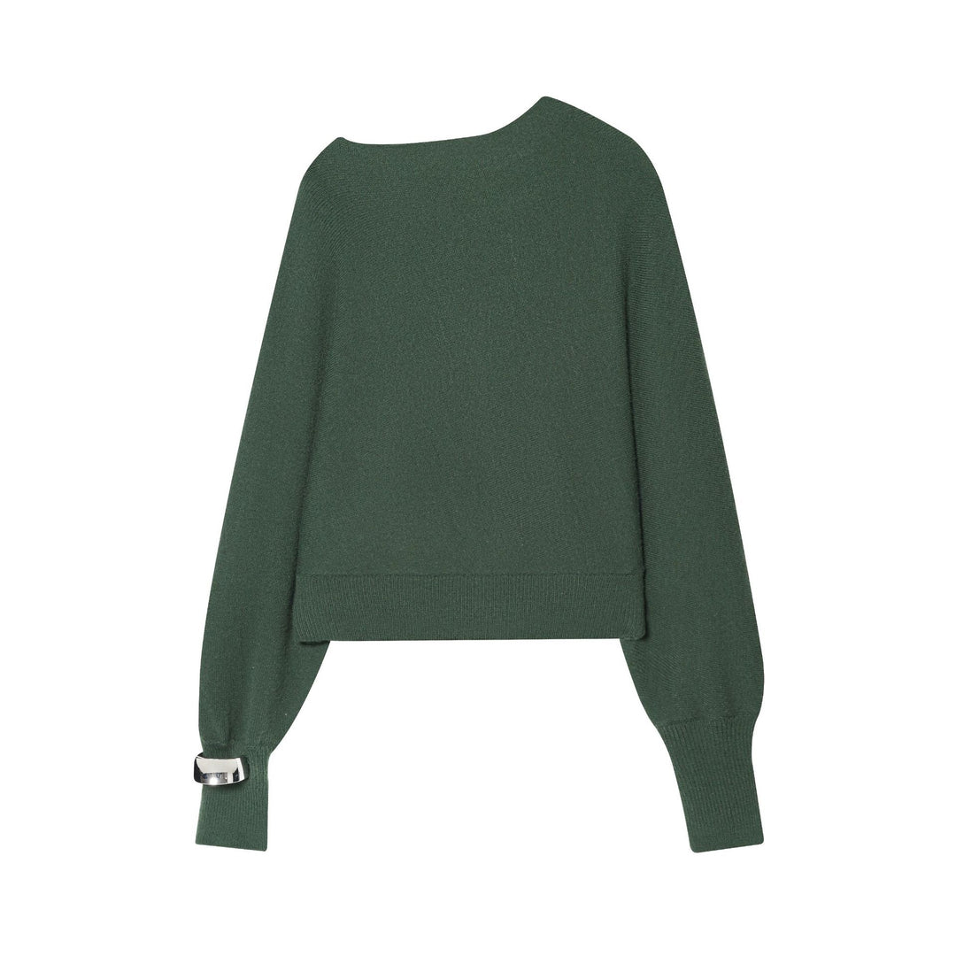 Women nan kastiger Cropped knit sweater with wide raglan sleeves, elongated sleeve cuffs and ribbed hem Mune Fashion