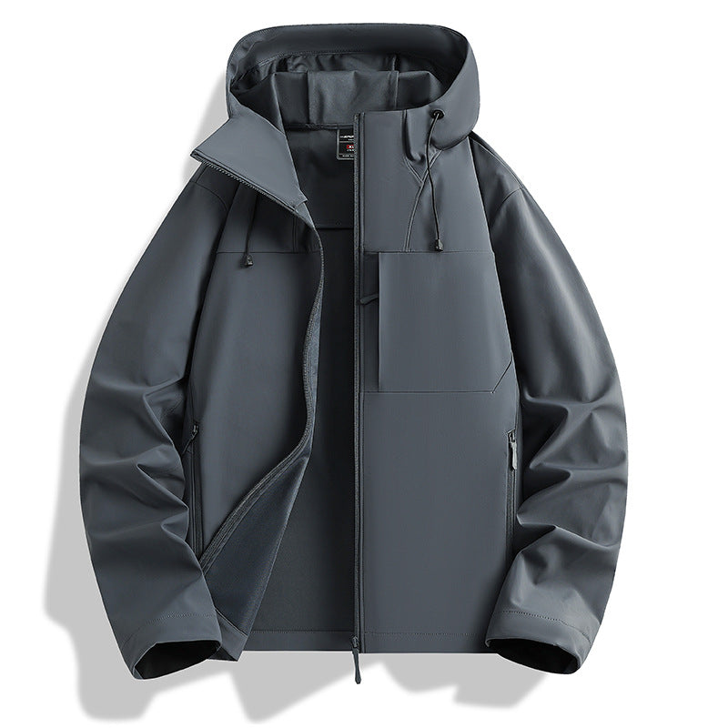 Women's lightweight waterproof hooded jacket with breathable coating, zippered pockets, and adjustable cuffs Mune Fashion