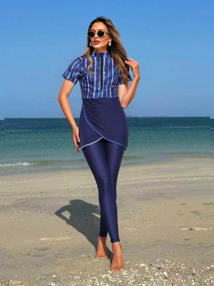 Women's sporty swimsuit with fashionable wrap skirt Mune Fashion