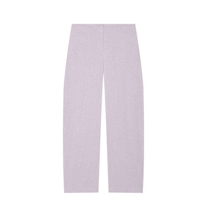 Women High-waisted wide linen trousers with straight leg and concealed waistband Drune