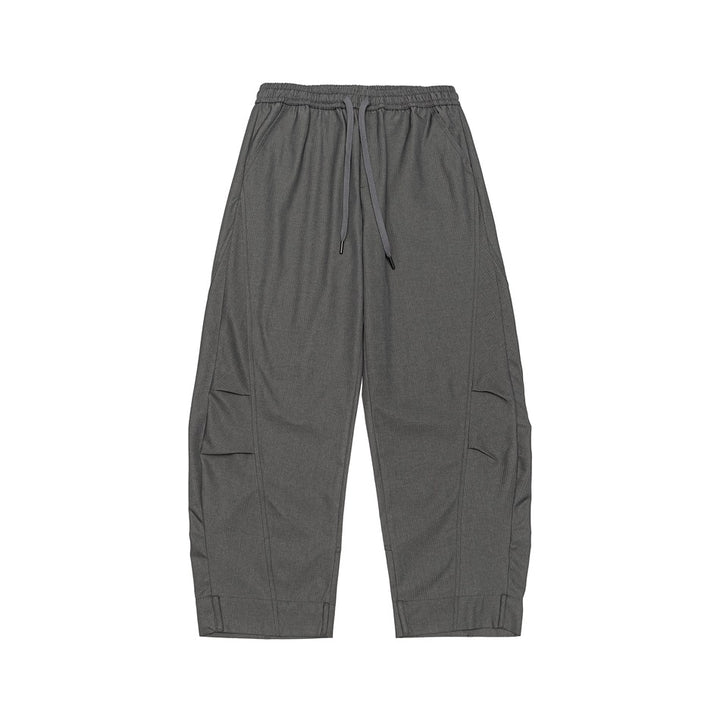 Men's Loose Cropped Cargo Pants with Drawstring and Knee Pleats Mune Fashion