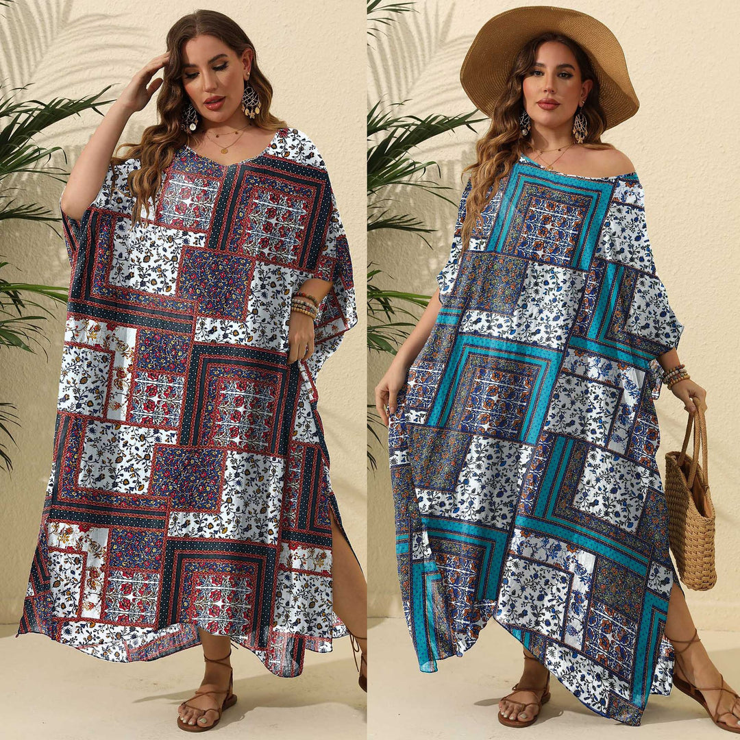 Women's airy maxi dress with colorful patchwork design Mune Fashion