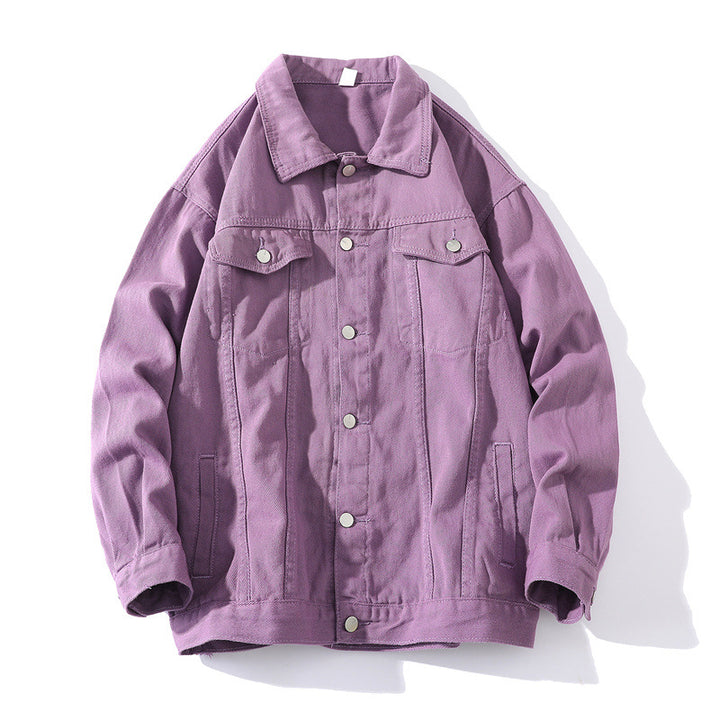 Unisex Oversized Denim Jacket with Snap Button Placket Mune Fashion