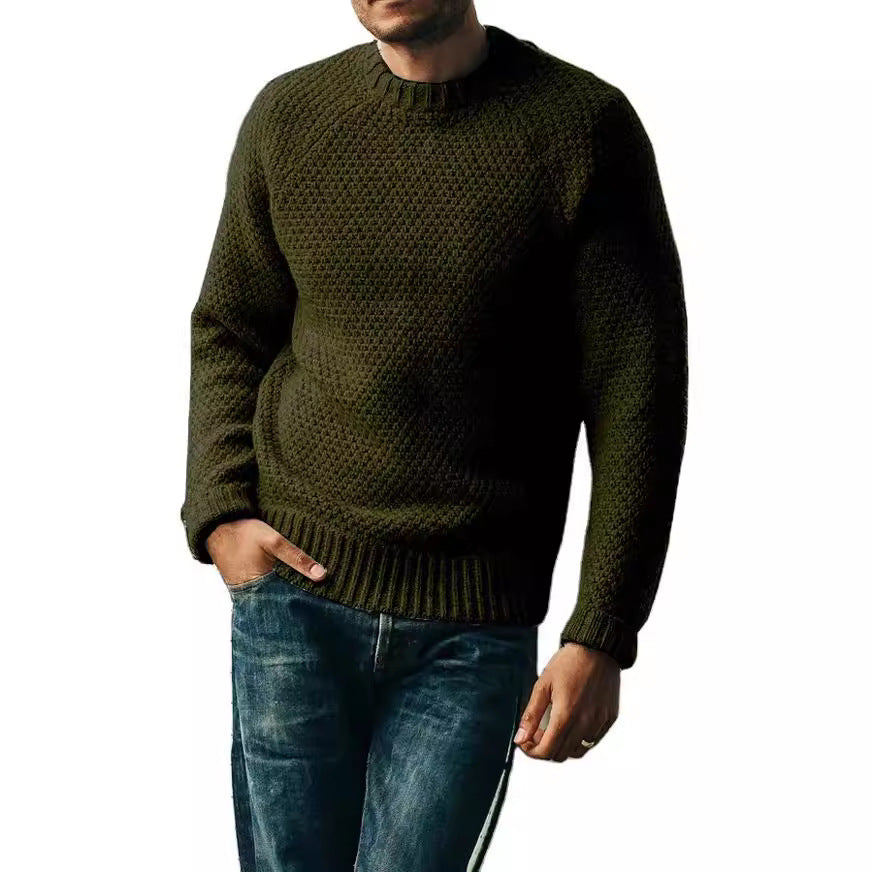 Men's raglan structured pullover with waffle texture and ribbed cuffs Mune Fashion