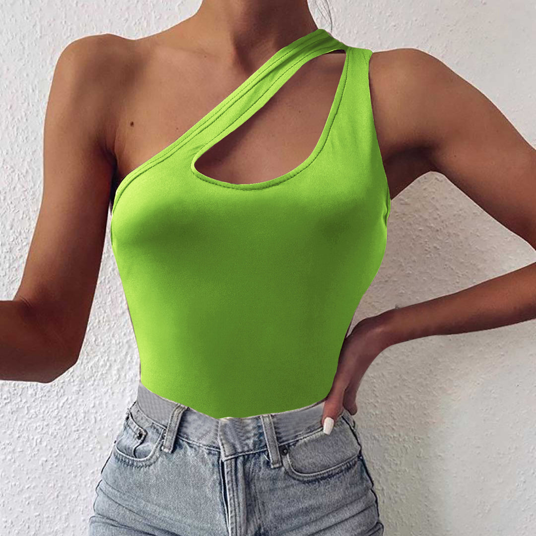 Women's asymmetrical bodysuit with trendy cut-out Mune Fashion