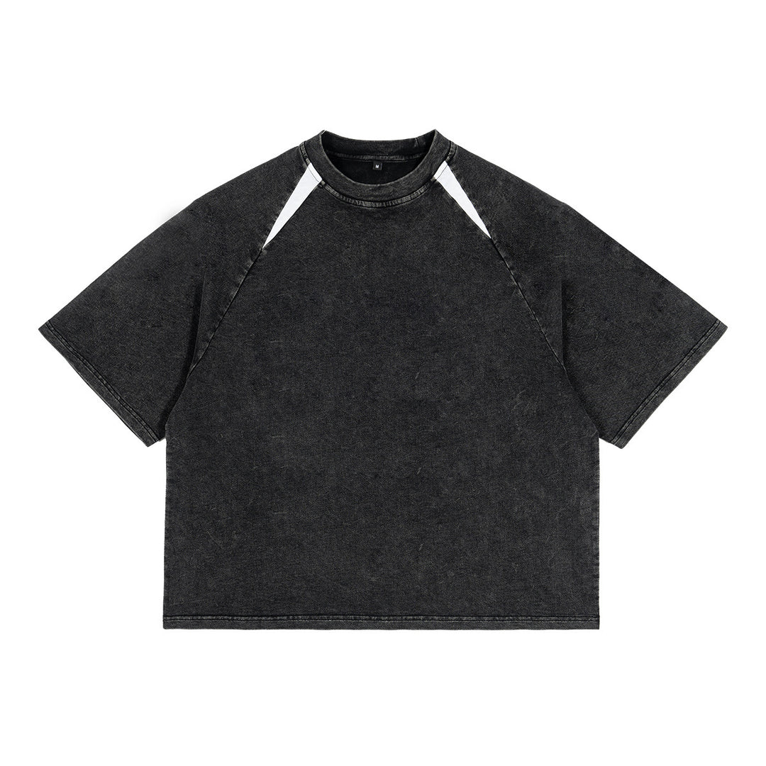 Men's Oversize Raglan T-Shirt with Vintage Wash and Contrast Trim Mune Fashion