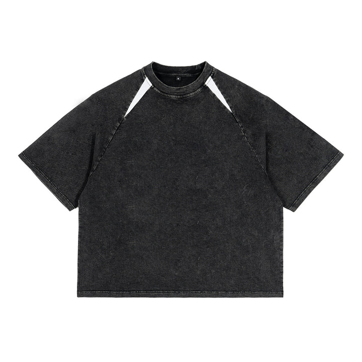 Men's Oversize Raglan T-Shirt with Vintage Wash and Contrast Trim Mune Fashion