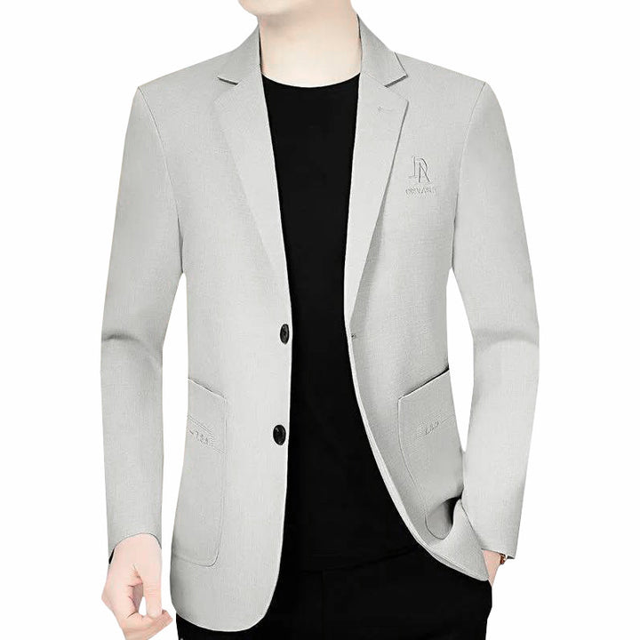 Men's slim fit single-breasted city blazer with textured wool blend Mune Fashion