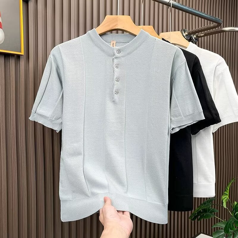 Men's Elegant Knit Shirt Mune Fashion