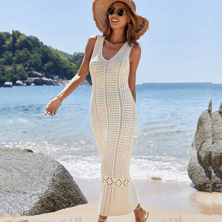 Ladies fashionable crochet beach dress Mune Fashion