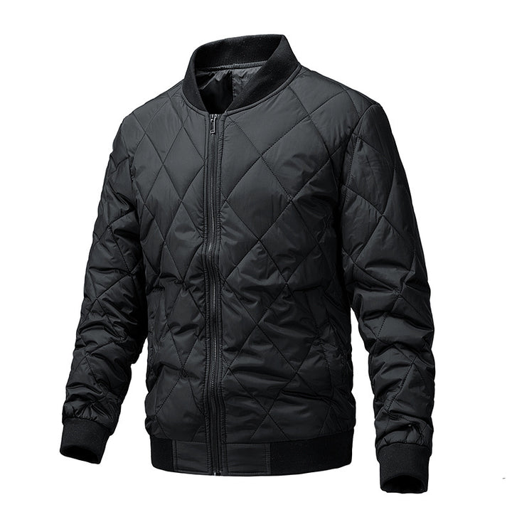 Men's quilted bomber jacket with light thermal insulation and ribbed cuffs Mune Fashion