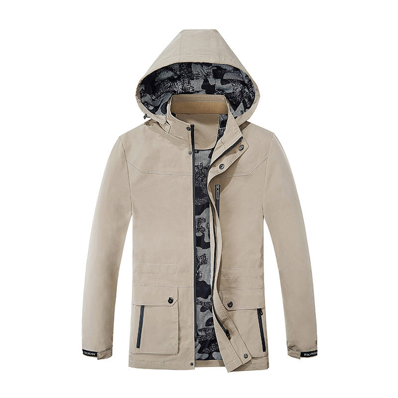 Men's lightweight field parka with hood camouflage-padded interior lining and multifunctional pockets Mune Fashion