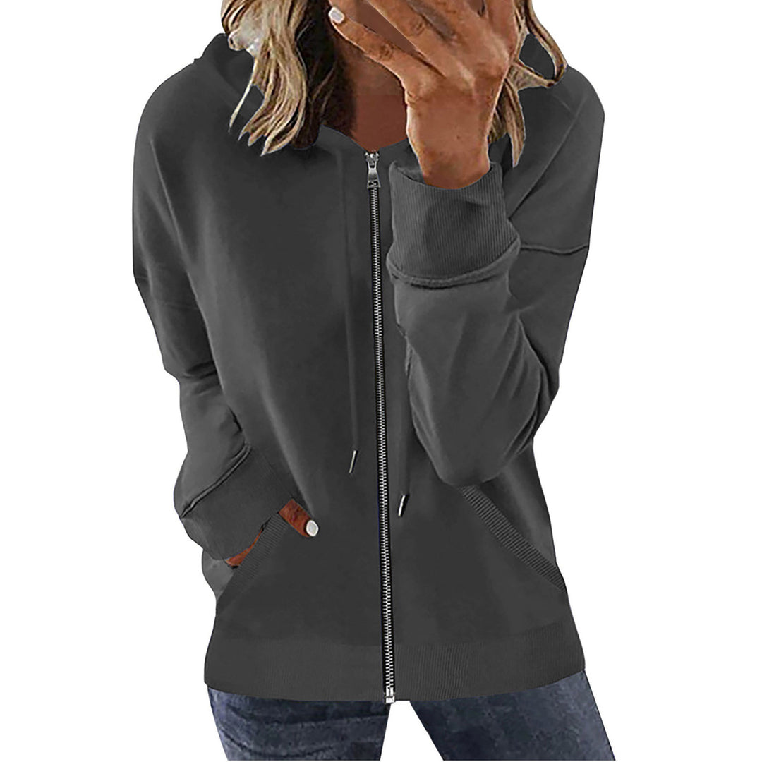 Women's hooded jacket with full zipper, kangaroo pockets and elastic cuffs Mune Fashion