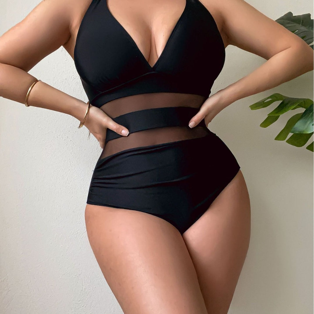 Ladies sporty swimsuit with transparent waist Mune Fashion