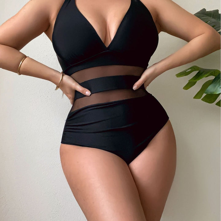 Ladies sporty swimsuit with transparent waist Mune Fashion