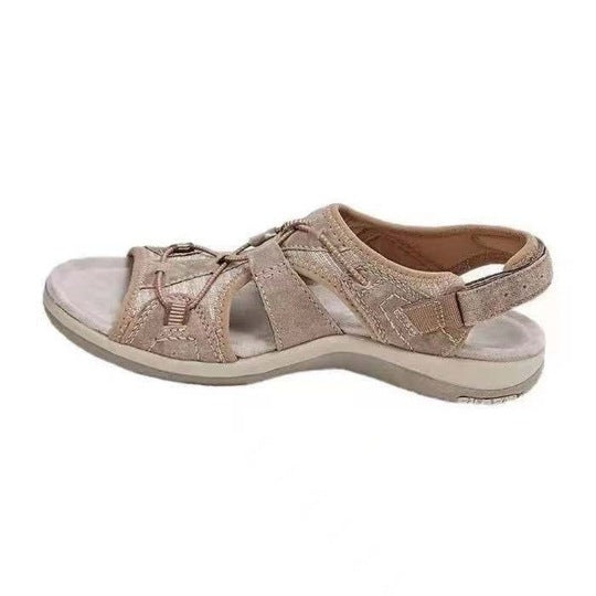 Women's Sporty Comfort Sandal with Padded Footbed and Velcro Heel Strap Mune Fashion