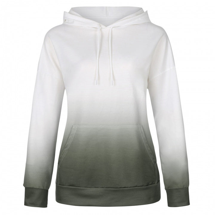 Women Oversized Hoodie with Dip-Dye Gradient and Kangaroo Pocket Mune Fashion
