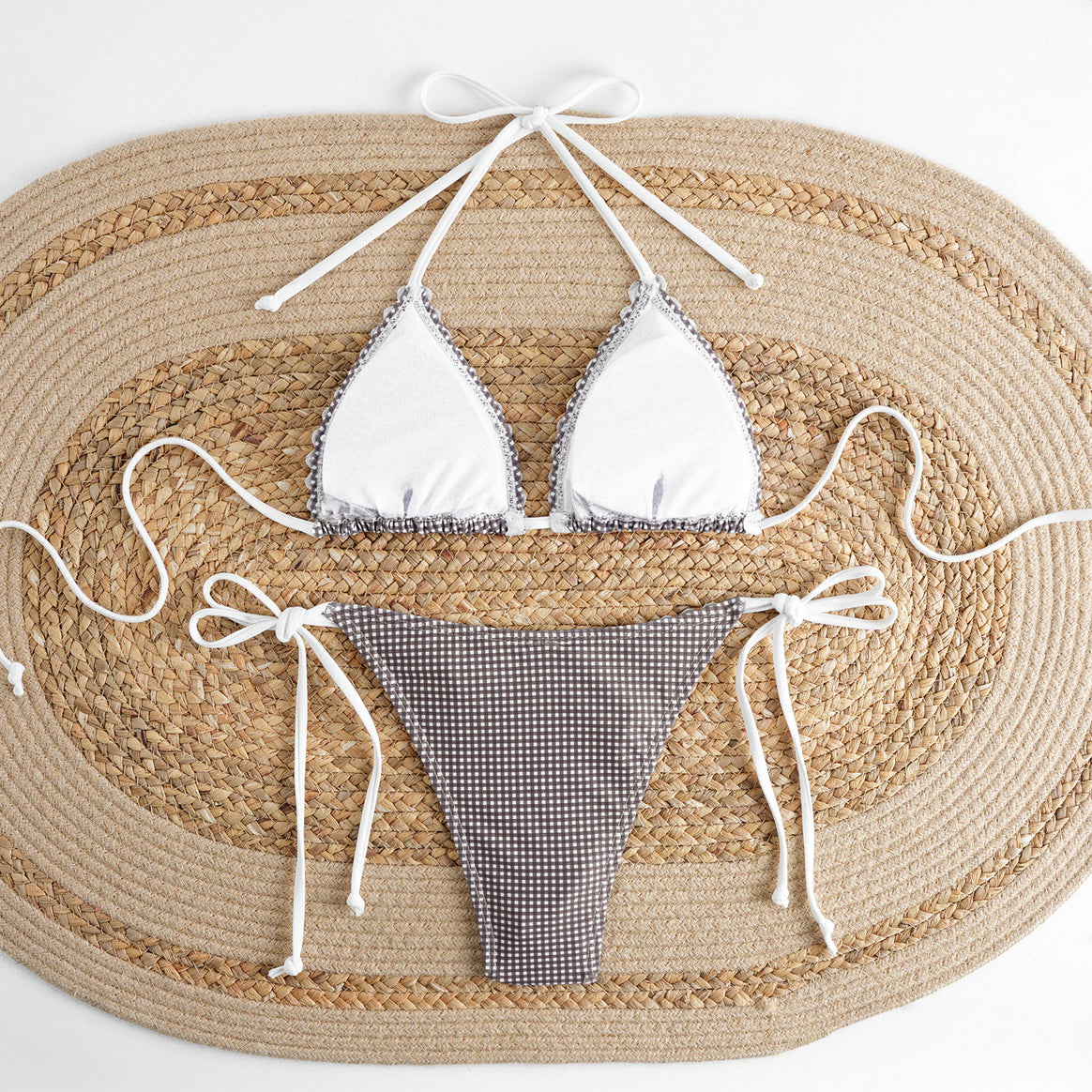 Women’s bikini set with embellished triangle top and adjustable bottom Mune Fashion