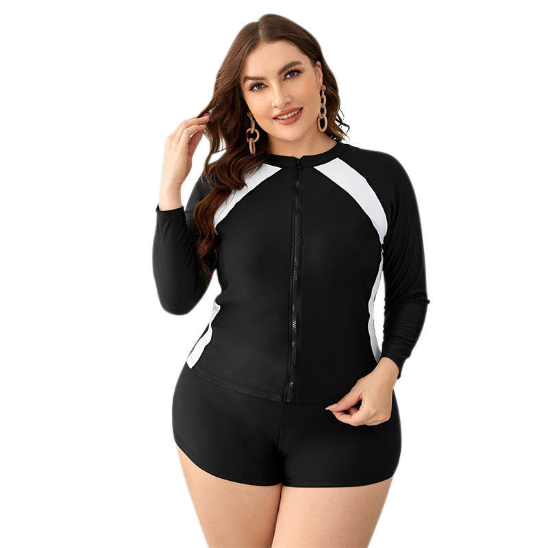 Women's UV protection sports swimsuit with long sleeves and short pants Mune Fashion
