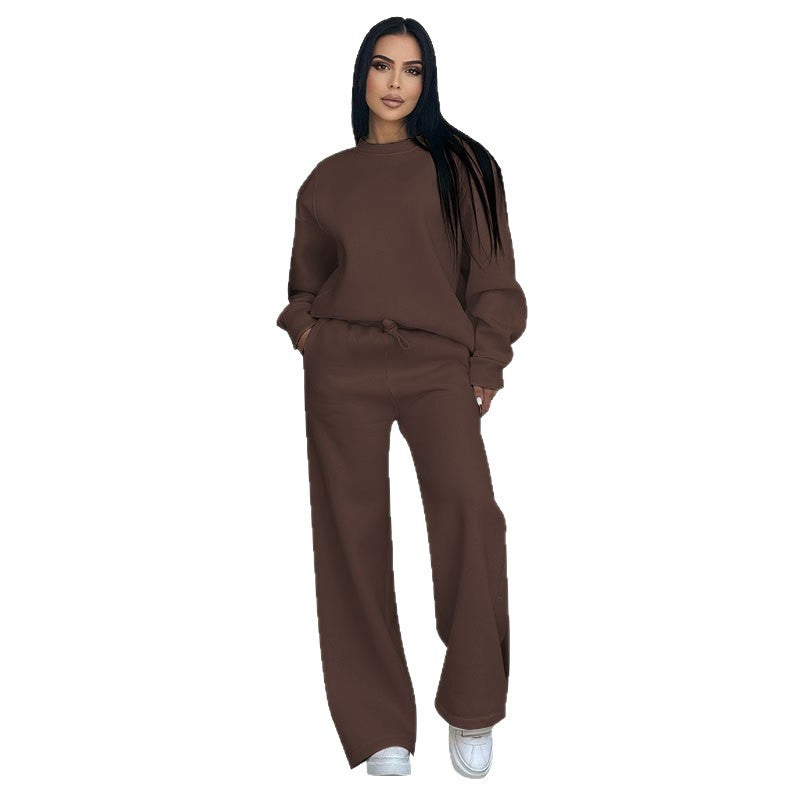 Women's Nano Lounge Set with Oversized Round Neck and High-Cut Jogging Pants with Wide Leg Mune Fashion
