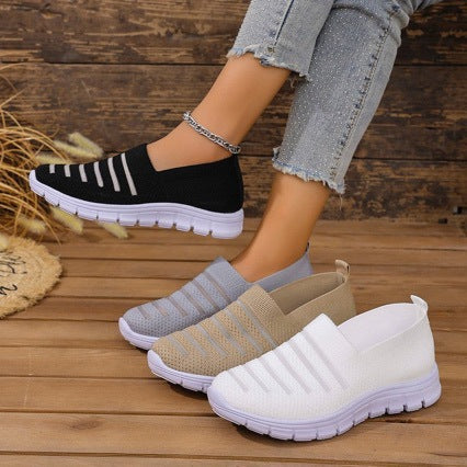 Women's knitted slip-on sneakers with elastic entry and lightweight comfort sole Mune Fashion