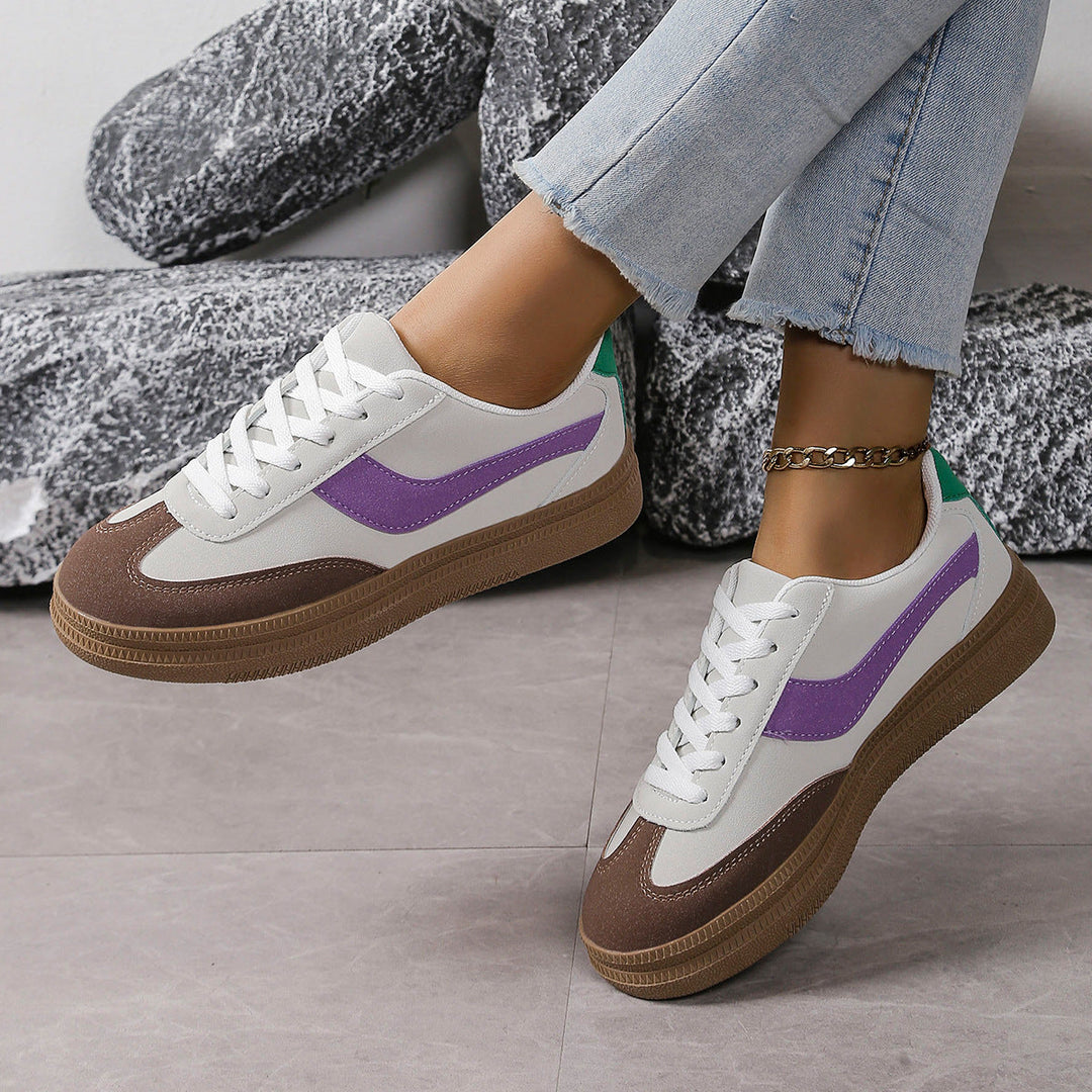 Women's sporty sneakers with fashionable color contrast and slip-resistant sole Mune Fashion