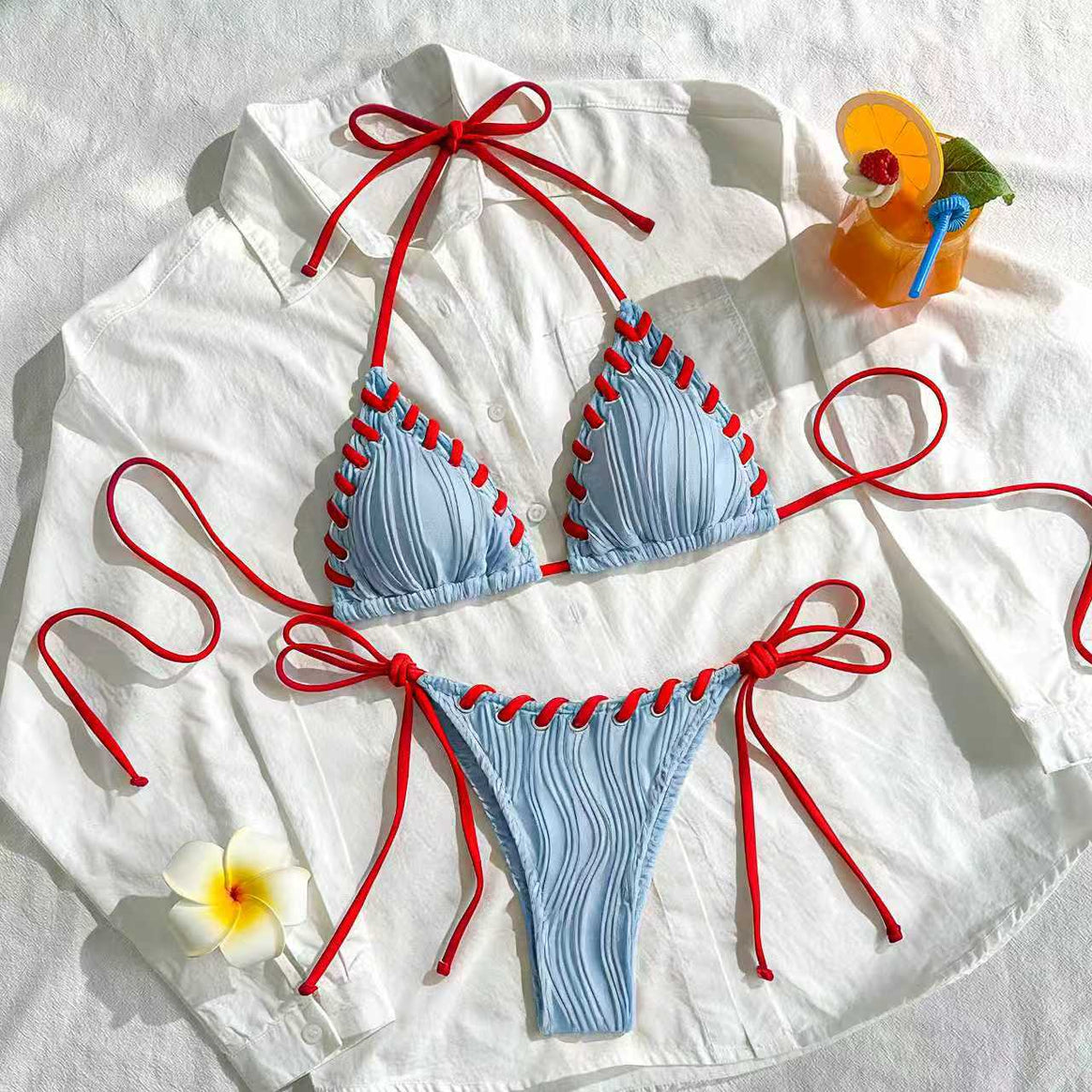 Women's bikini set with elegant ruffle design and adjustable straps Mune Fashion