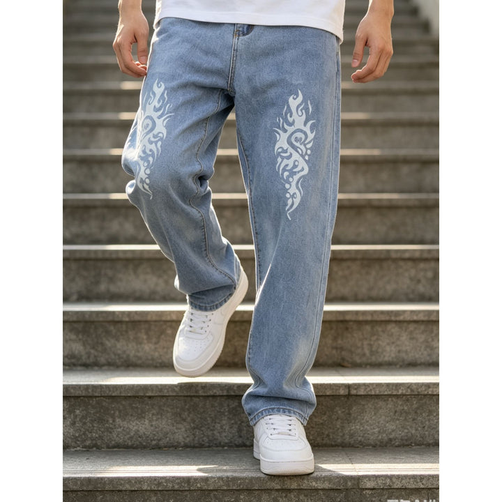 Men's Stylish Loose-Fit Jeans with Unique Graphics Mune Fashion