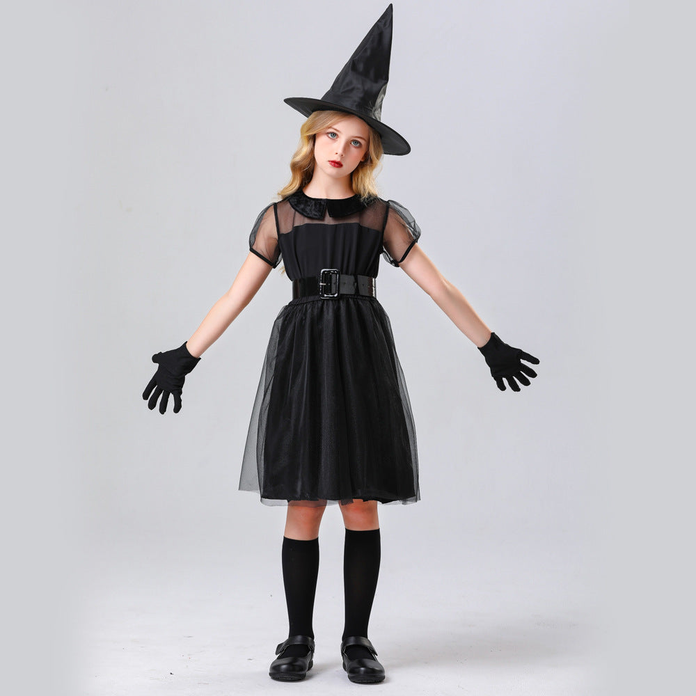 Girl Witch Costume with Tulle Skirt and Accessories Mune Fashion