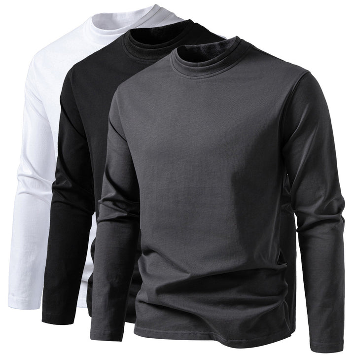 Men's Long Fine Knit Shirt with Mock Neck, Ribbed Collar and Slim Silhouette Mune Fashion