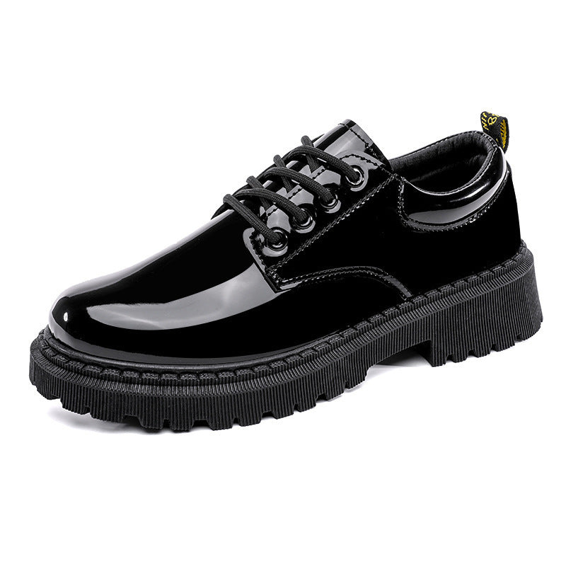 Men's patent leather platform derby with profiled rubber sole and classic lacing Mune Fashion