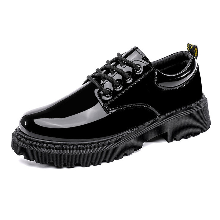 Men's patent leather platform derby with profiled rubber sole and classic lacing Mune Fashion