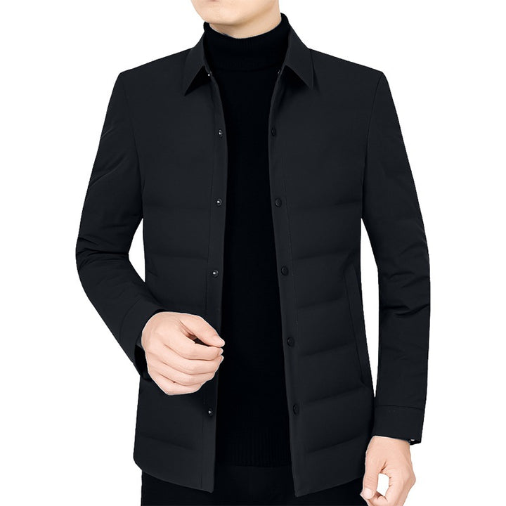 Men's ultralight quilted shirt jacket with shirt collar and snap button placket Mune Fashion